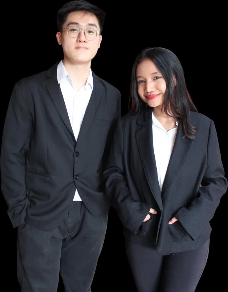 Foto James Austin Gunawan, S.H. dan Loo Jia Jia, S.H.